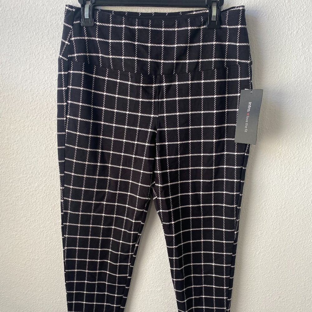 Intro Love The Fit seamless Tummy control Leggings plaid Black White Size PL - Picture 1 of 4